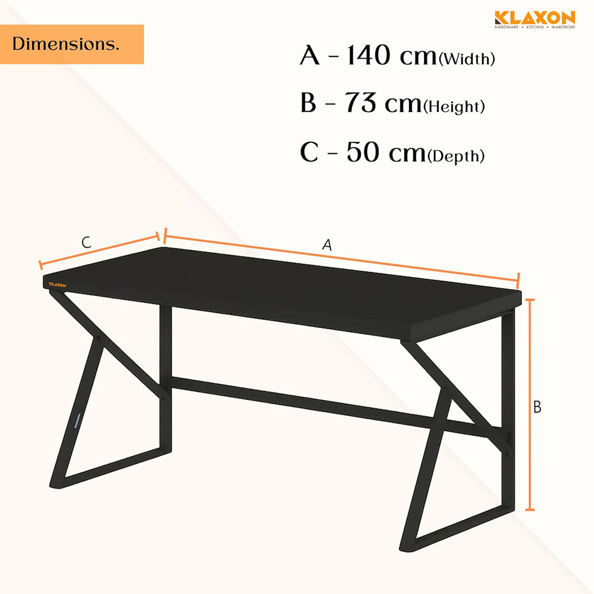 Klaxon Modern Computer Table for Home PC – Multipurpose Office Desk for Home & Work | Gaming Table, Computer Table, Desktop Table for Home Office (Black - DIY)