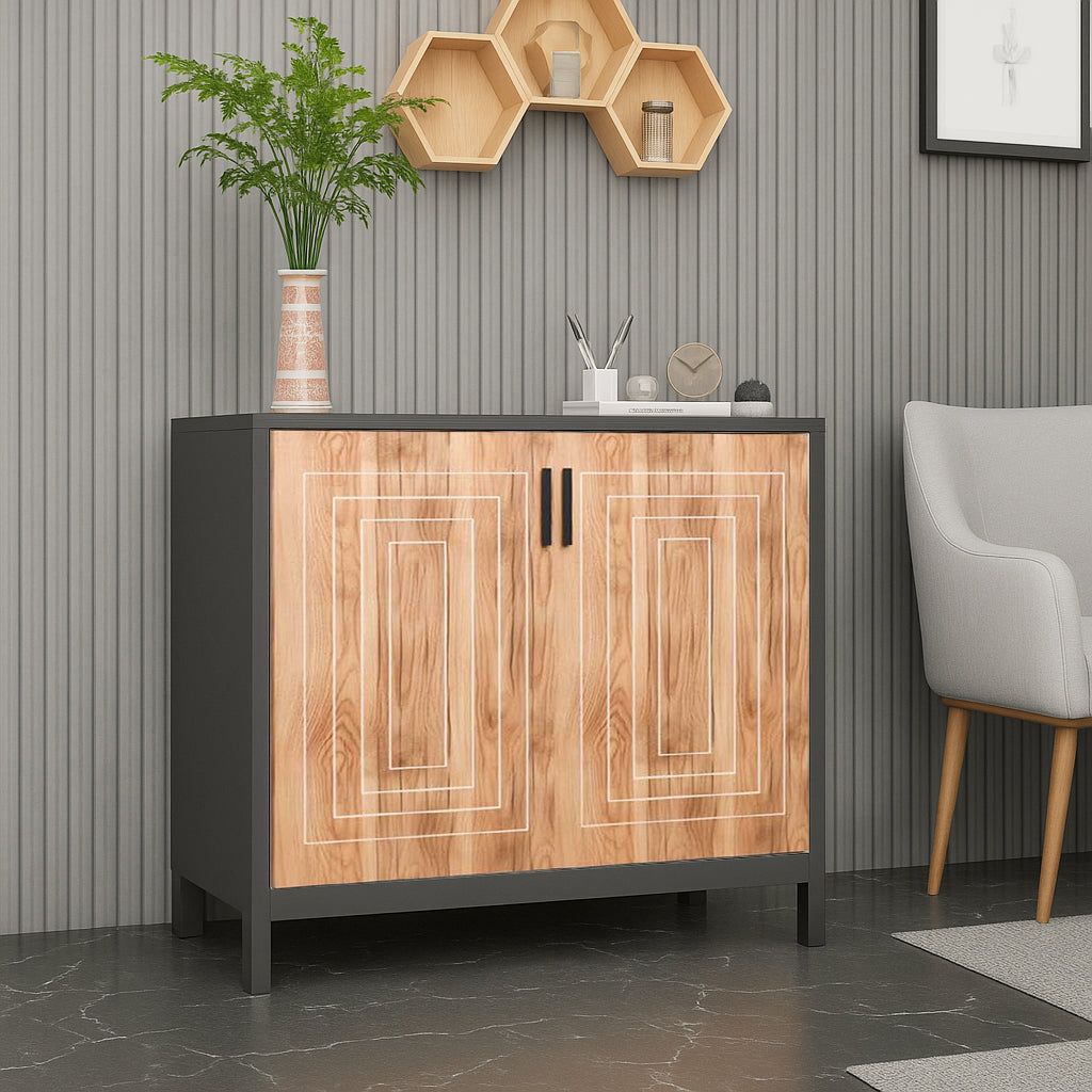 KLAXON Premium Shoe Rack – Oak & White