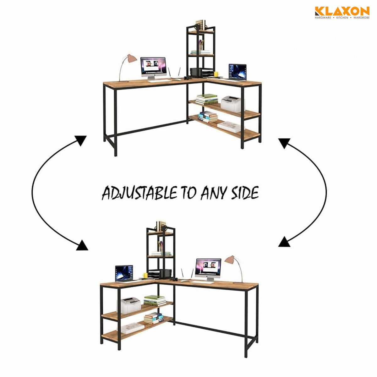 KLAXON L-Shaped Study & Computer Table – English FD