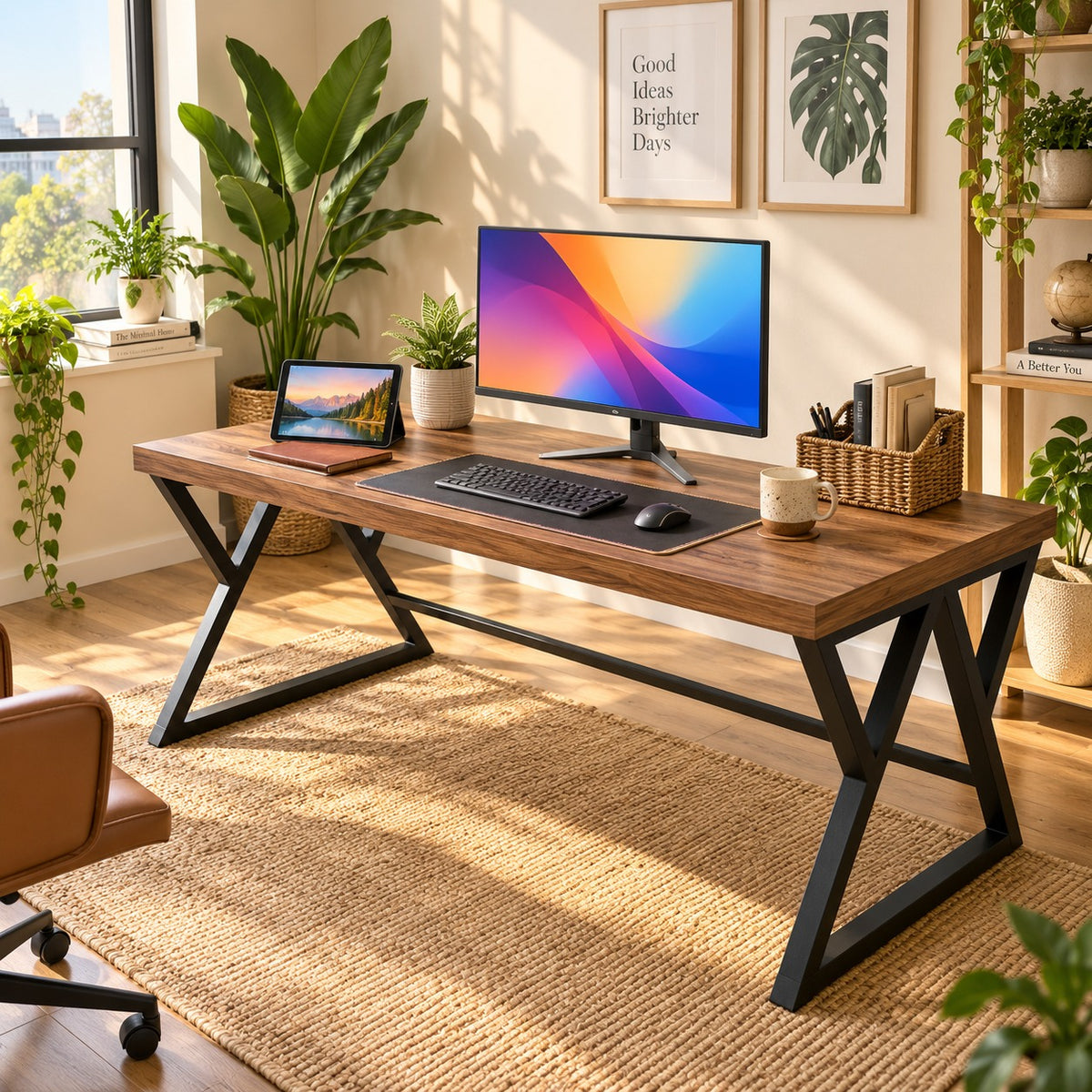 Klaxon Modern Computer Table for Home PC – Multipurpose Office Desk for Home & Work | Gaming Table, Computer Table, Desktop Table for Home Office (Riva FD Large)