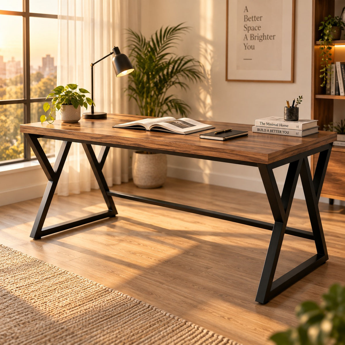 Klaxon Modern Computer Table for Home PC – Multipurpose Office Desk for Home & Work | Gaming Table, Computer Table, Desktop Table for Home Office (Riva FD Large)