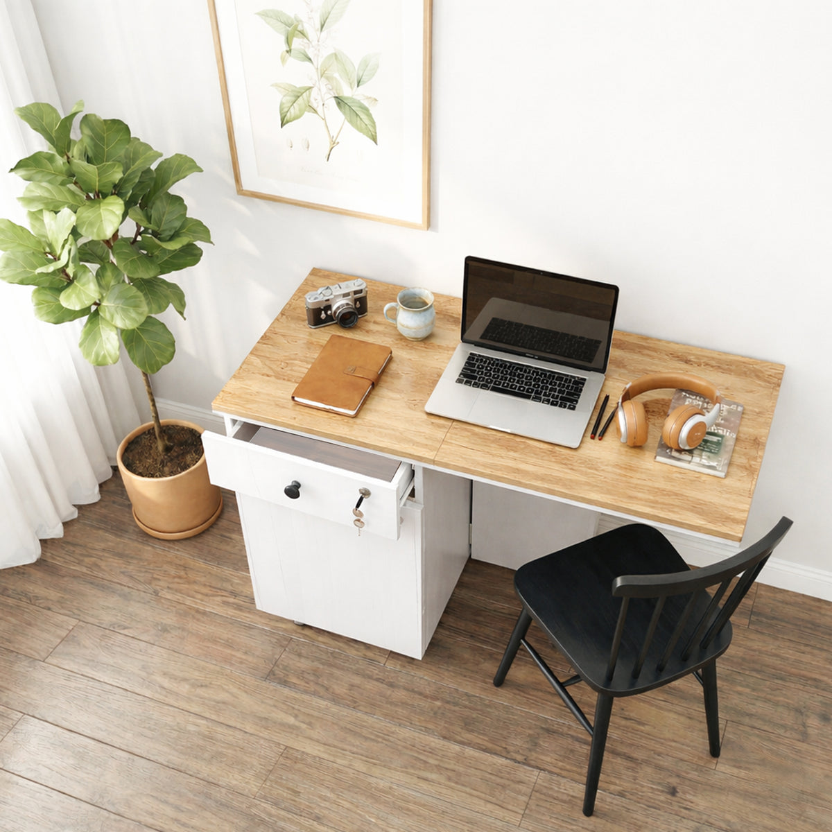KLAXON Kora Foldable Study Table with Drawer & Storage