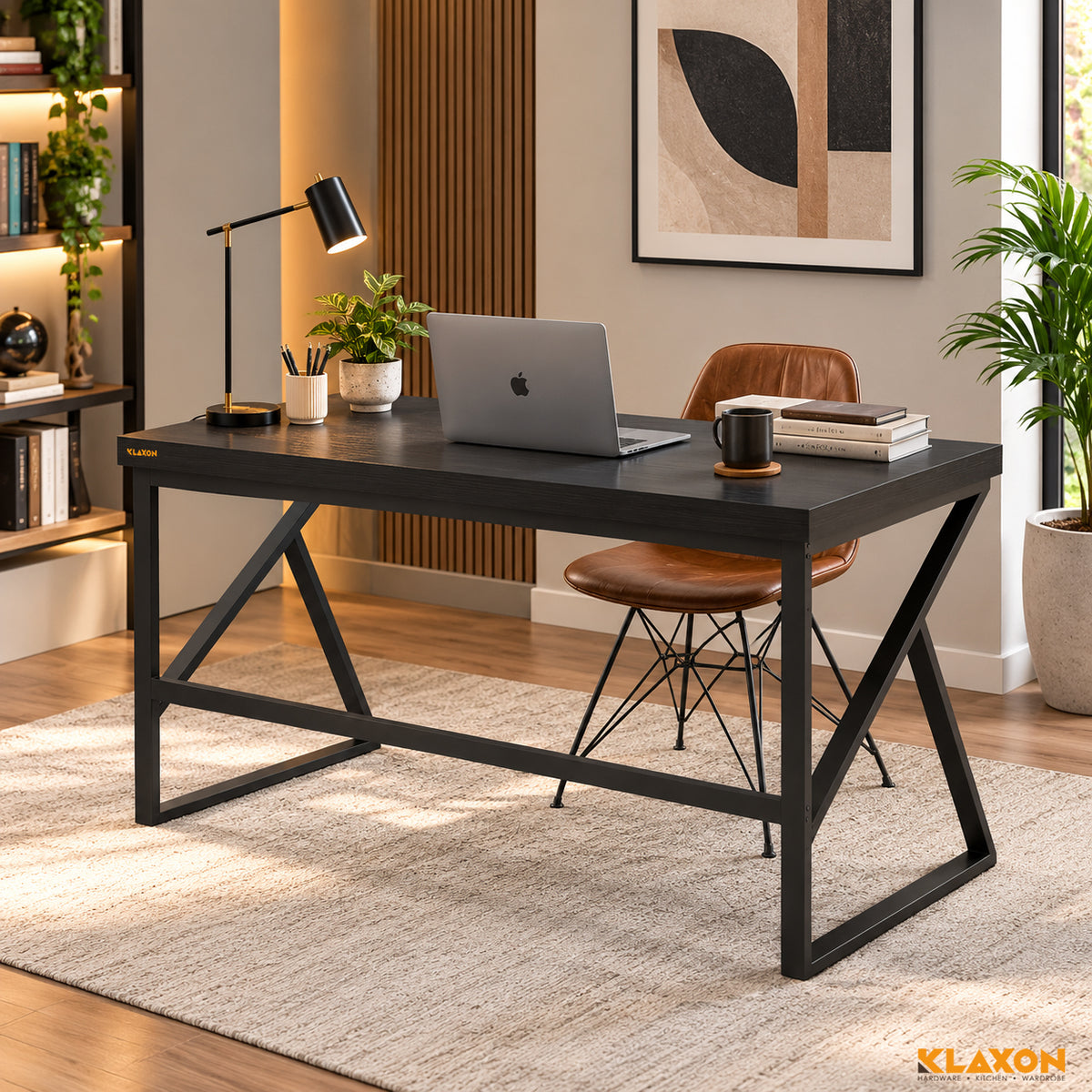 Klaxon Modern Computer Table for Home PC – Multipurpose Office Desk for Home & Work | Gaming Table, Computer Table, Desktop Table for Home Office (Black - DIY)
