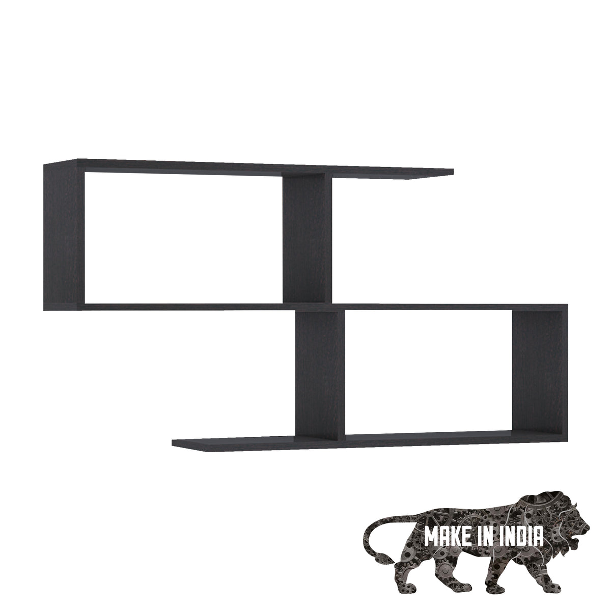 KLAXON S-Shaped Bookshelf & Display Unit – Brown