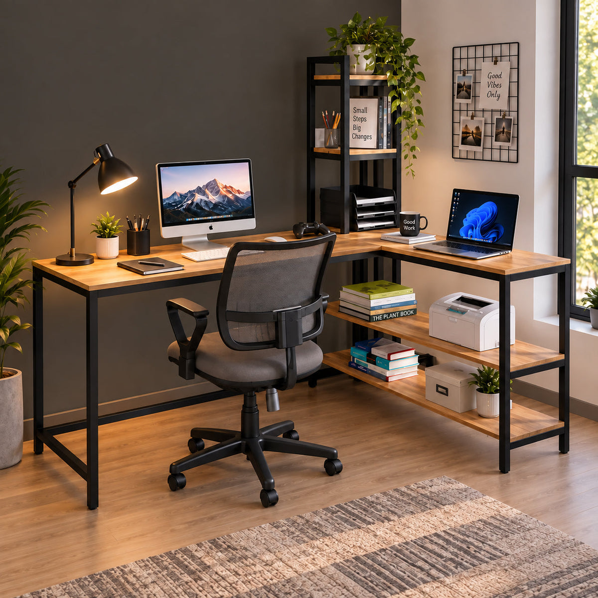 KLAXON L-shaped study and computer table – guide to choosing a study table for Indian homes