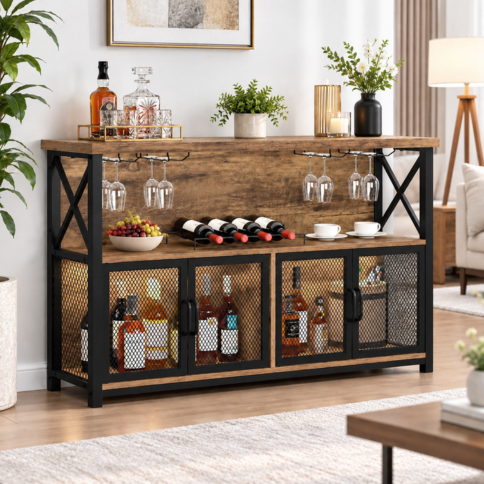 KLAXON Nysa Large Bar Cabinet with Wine Rack