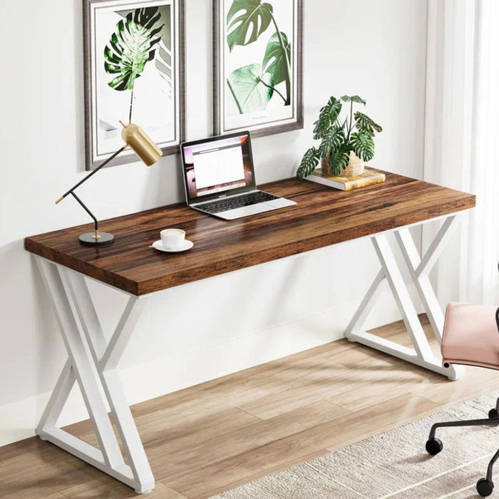 KLAXON Zeno Study Table – White & Forest Dark