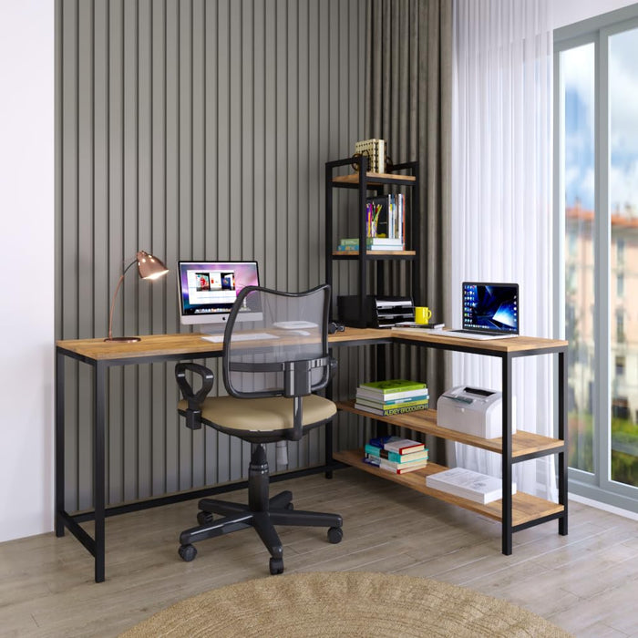 KLAXON L-Shaped Study & Computer Table – English FD