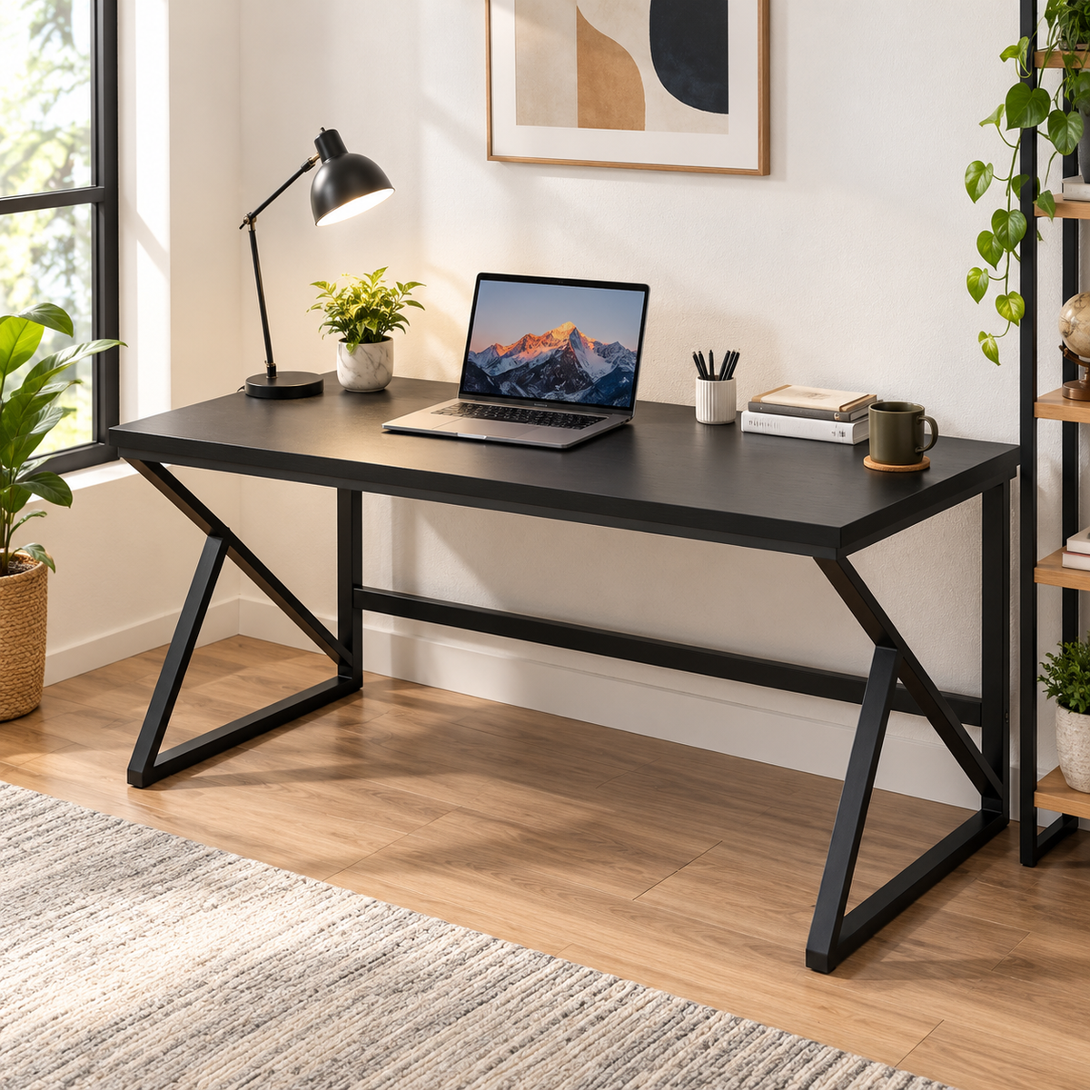 Klaxon Modern Computer Table for Home PC – Multipurpose Office Desk for Home & Work | Gaming Table, Computer Table, Desktop Table for Home Office (Black - DIY)