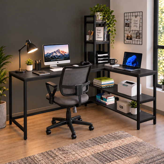 KLAXON 120 CM Workstation Table – Black & English