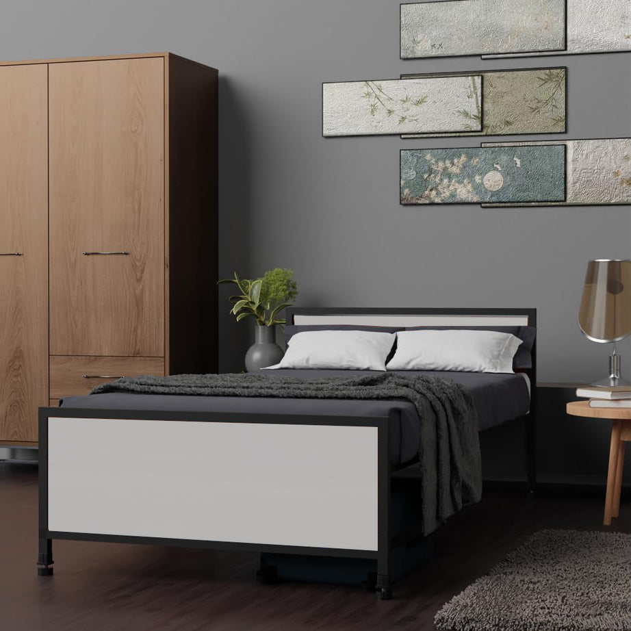 KLAXON Single Metal Bed – 90 × 200 cm