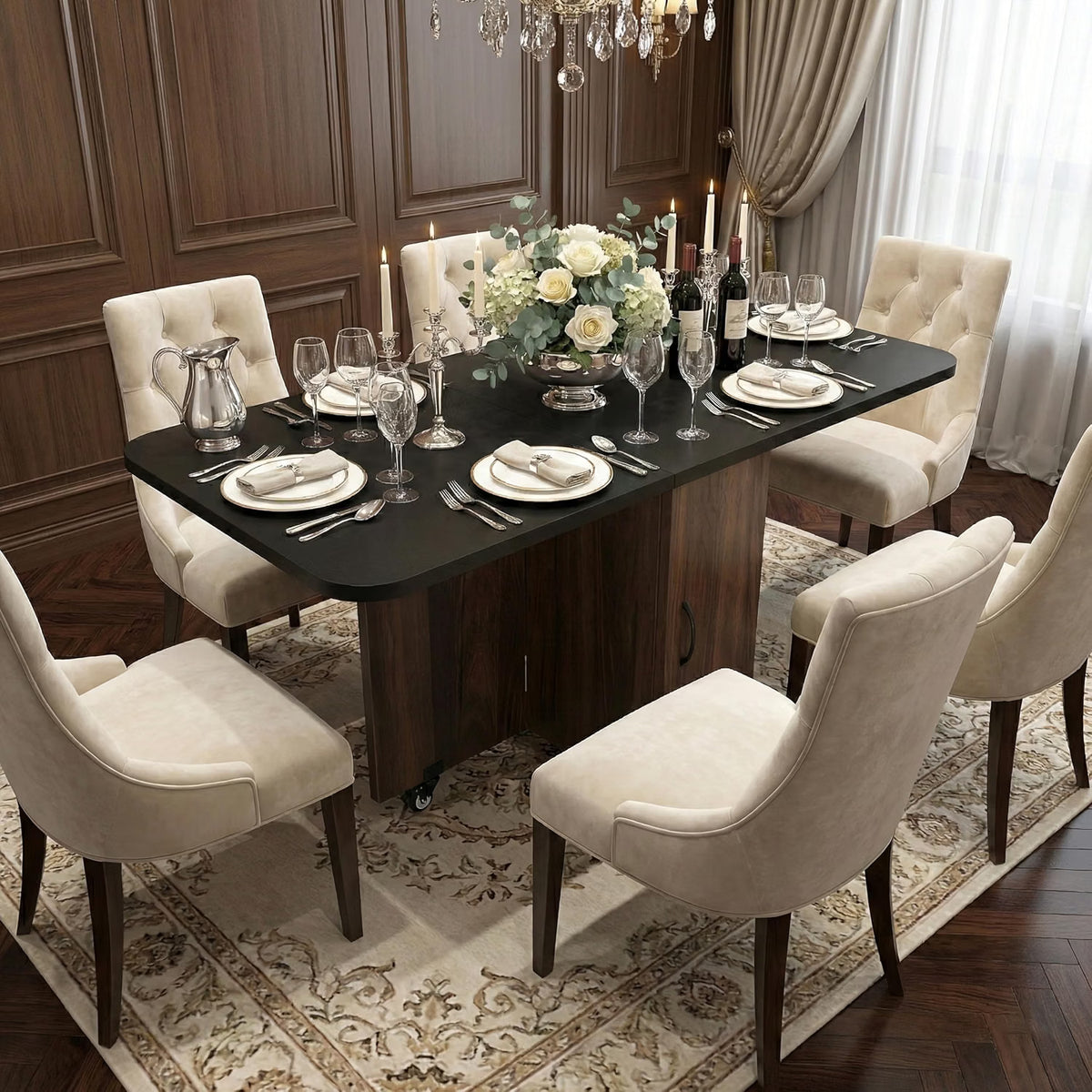 KLAXON Kryo Foldable 6 Seater Dining Table – AW & Black