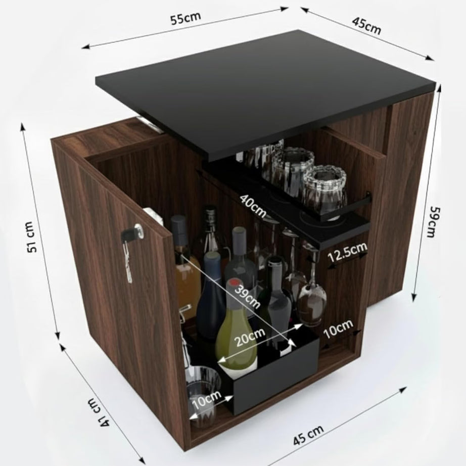 KLAXON Iris Mini Bar Cabinet – Forest Dark