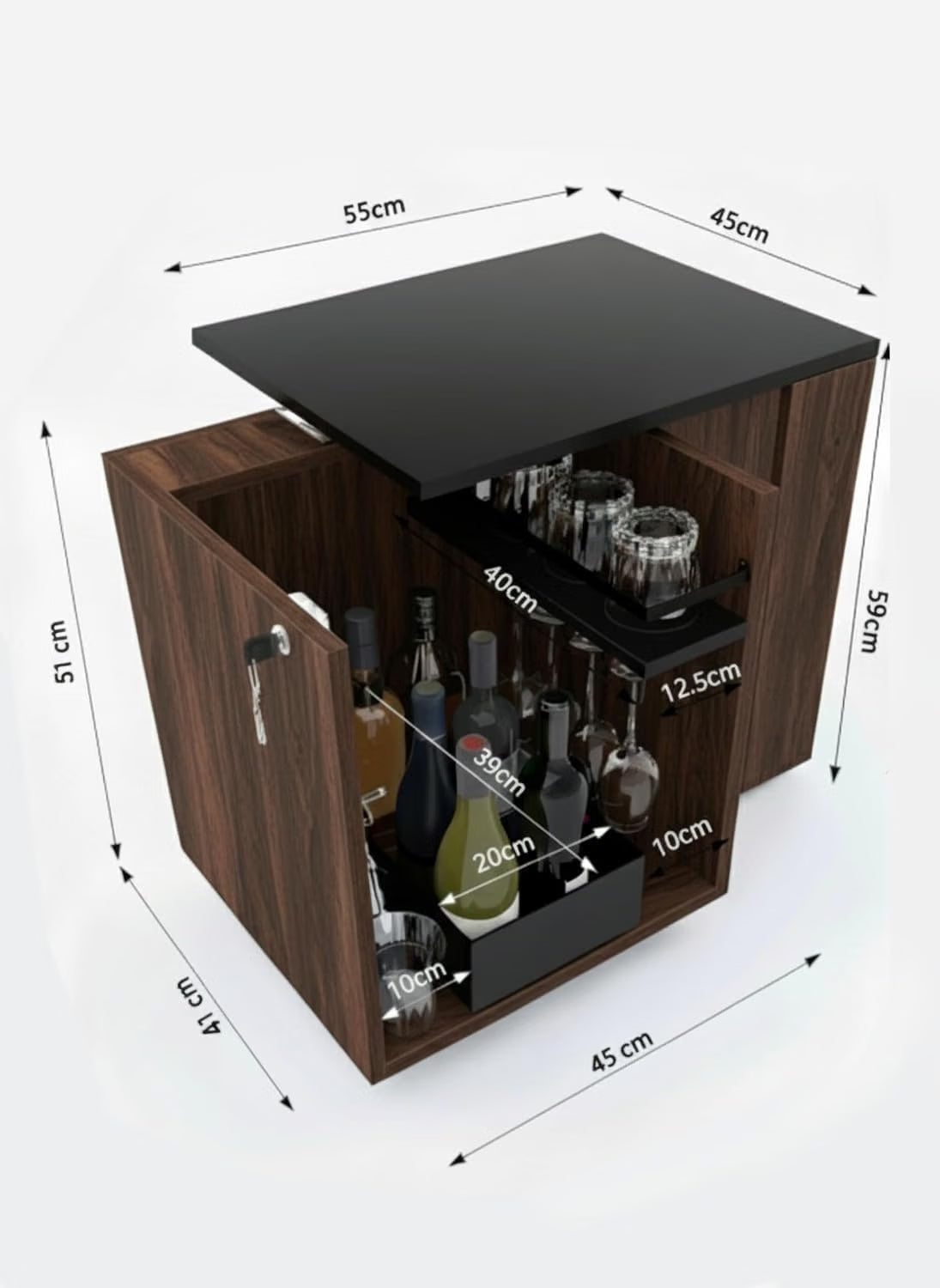 KLAXON Iris Mini Bar Cabinet – Forest Dark