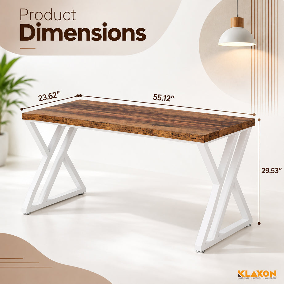 KLAXON Zeno Study Table – White & Forest Dark