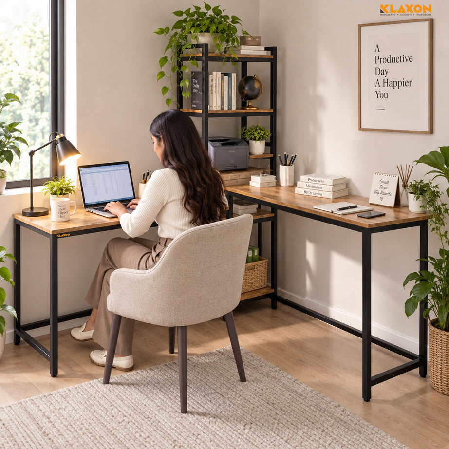 Klaxon Office Table for Home | Workstation Table Desk (FD - Modern DIY)