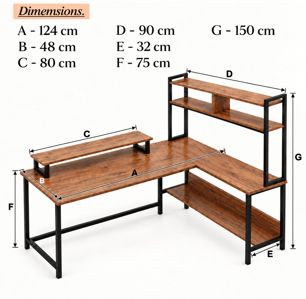 Klaxon Office Table for Home | Workstation Table Desk (FD - Christo) (Nexa  FD)