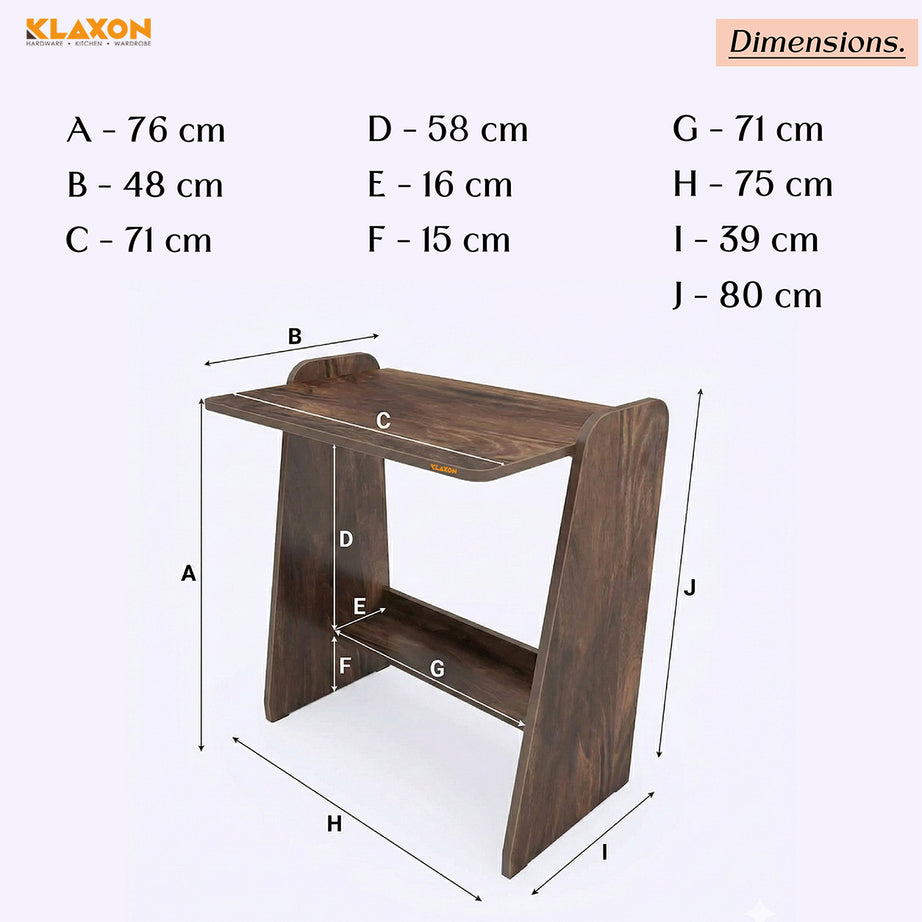 Klaxon Foldable Study Table with Drawer & Storage Shelf | Compact Desk for Home & Students | Folding Design with Lockable Wheels. (DIY Installation) (Asian walnut, Eros)