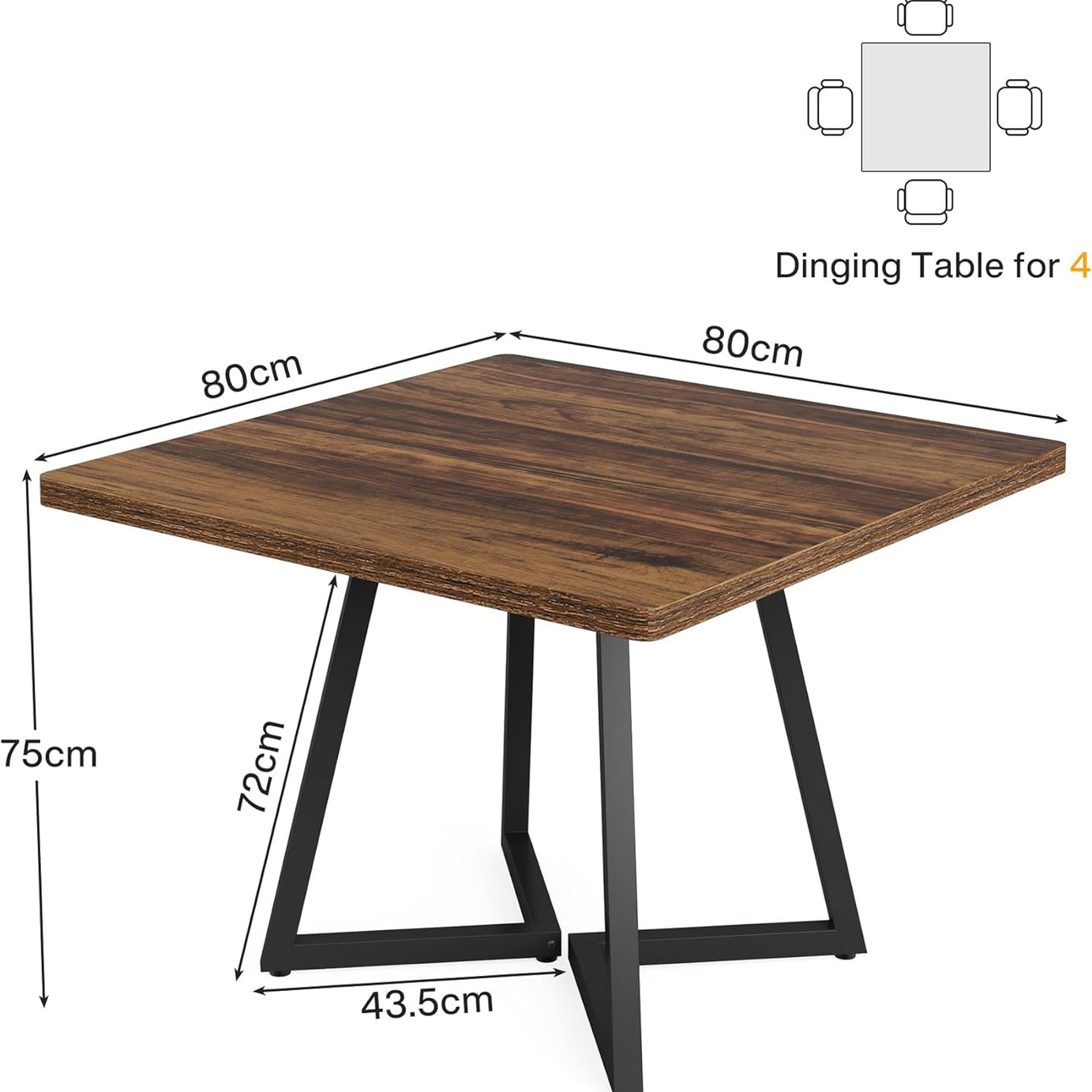 KLAXON 4 Seater Dining Table – AW & Black