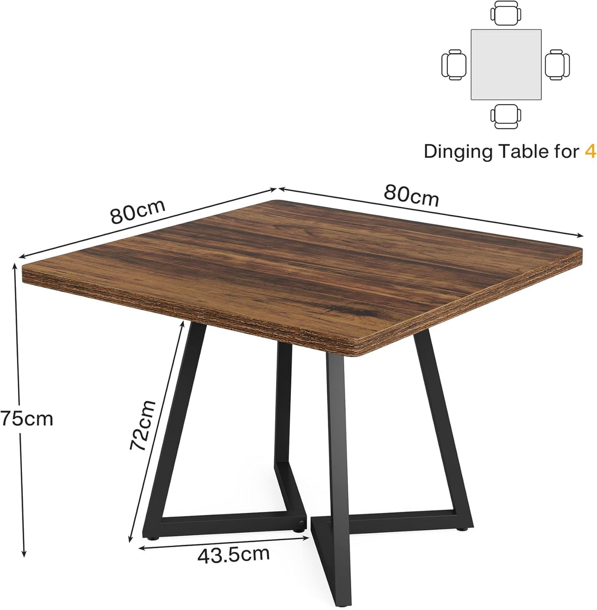KLAXON 4 Seater Dining Table – AW & Black