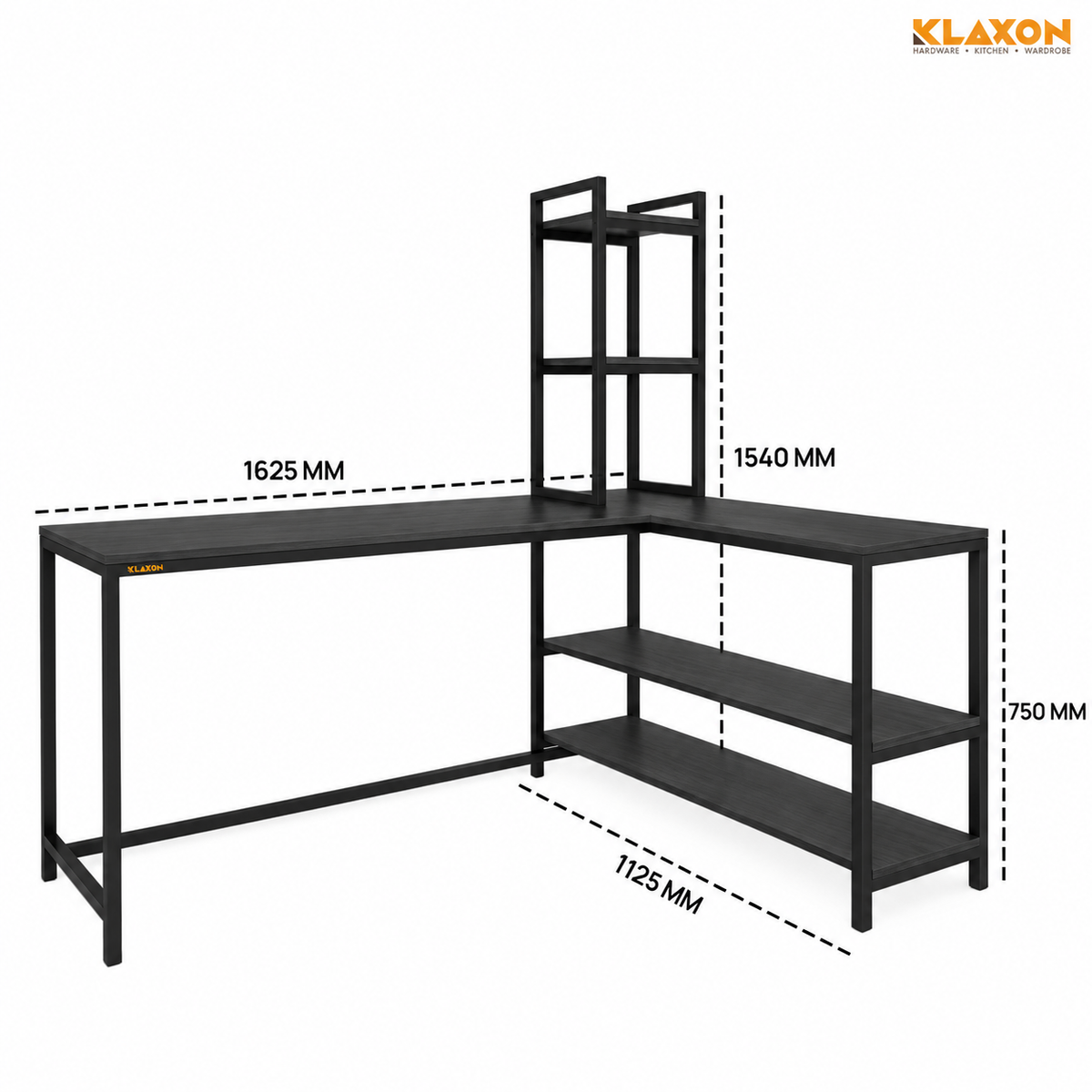 KLAXON 120 CM Workstation Table – Black & English