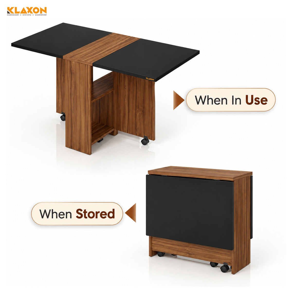 KLAXON Foldable Dining Table – AW & Black