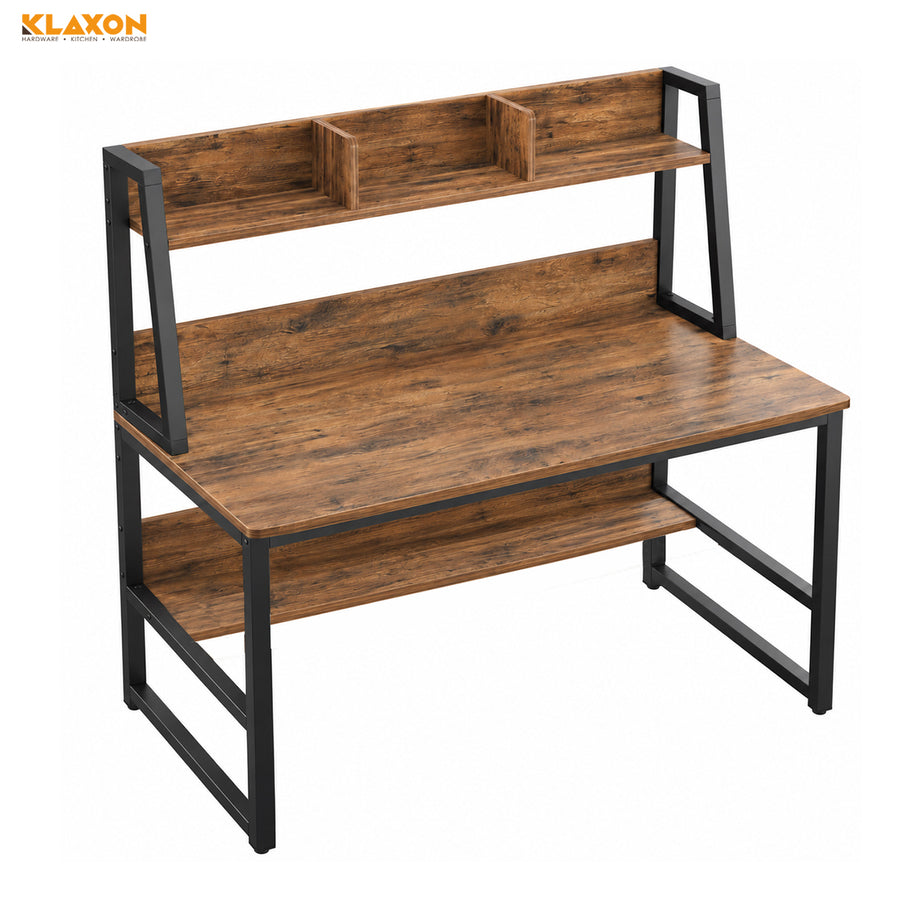 Klaxon L Shaped Study Table for Students and Adults/Computer Table for Home-Office/Gaming Table/computer desk for corner - Wood & Metal (TBS tower, DIY Installation)