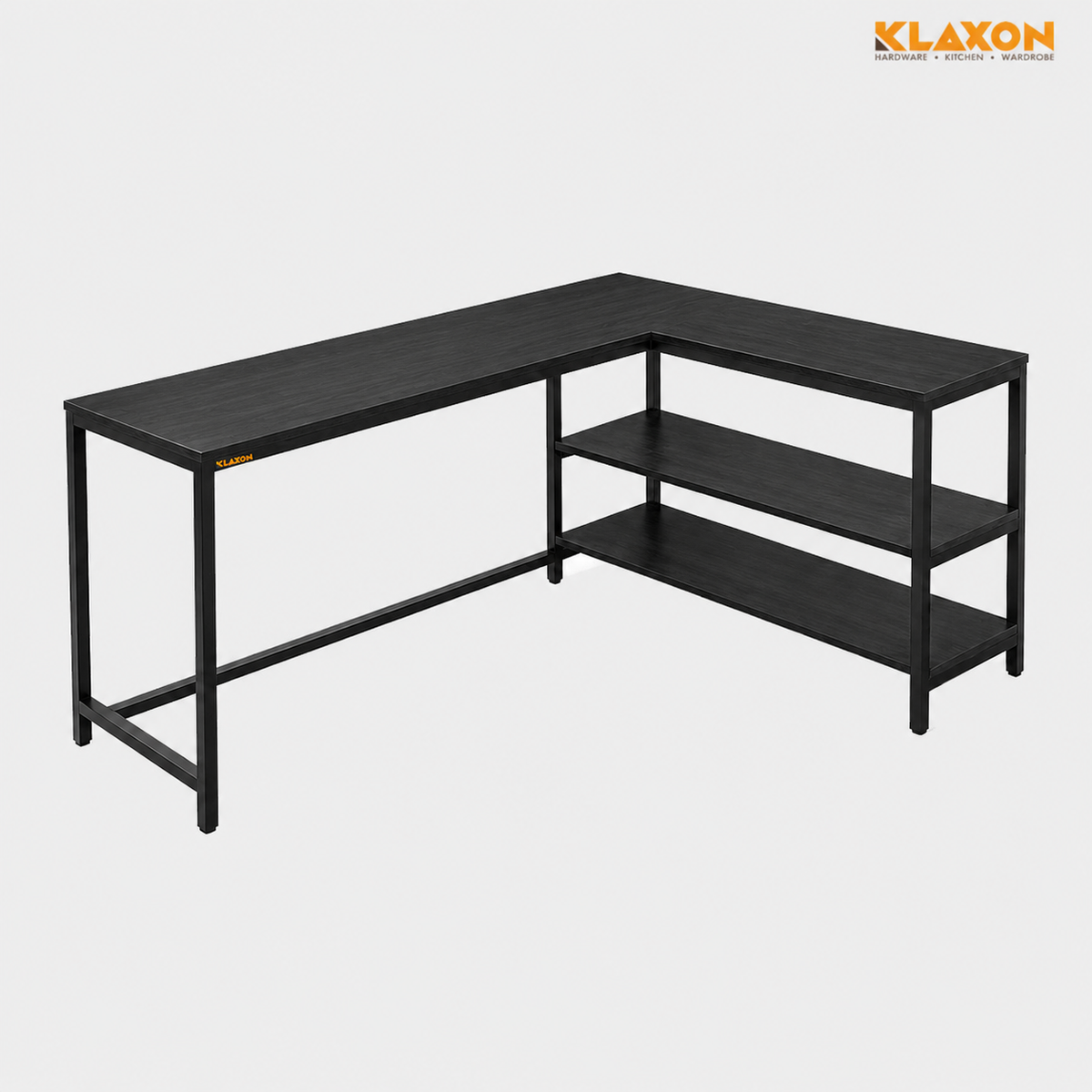 Klaxon Office Table for Home | Workstation Table Desk (FD - Christo) (Classic Black DIY)