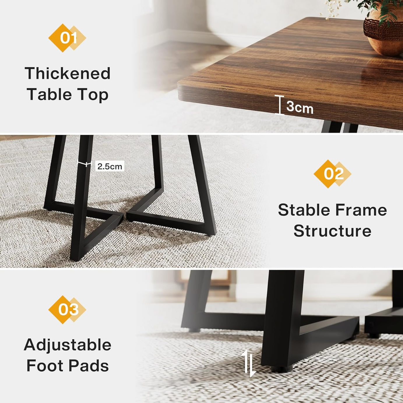 KLAXON 4 Seater Dining Table – AW & Black