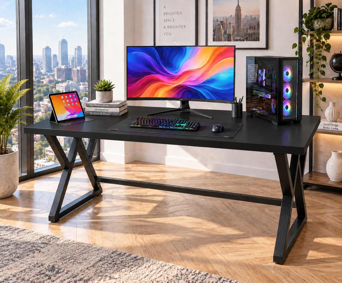 Klaxon Modern Computer Table for Home PC – Multipurpose Office Desk for Home & Work | Gaming Table, Computer Table, Desktop Table for Home Office