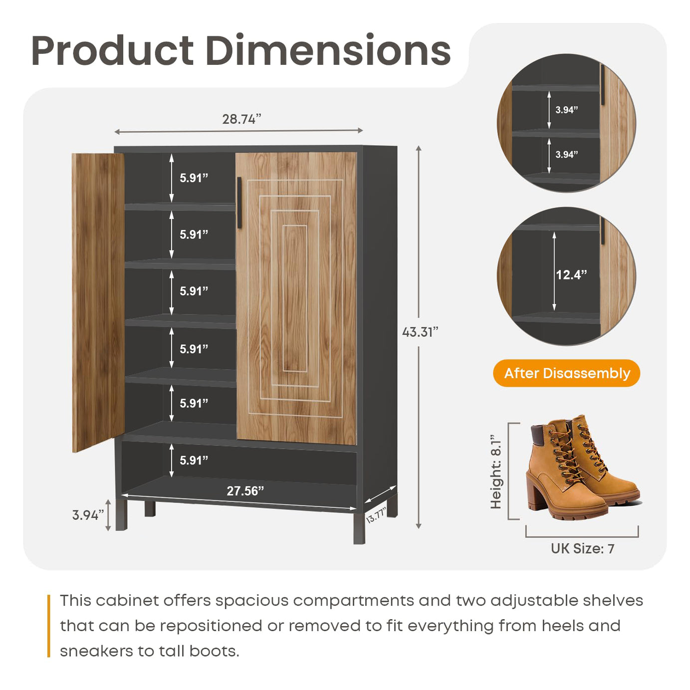 KLAXON Premium Shoe Rack – Oak & Black