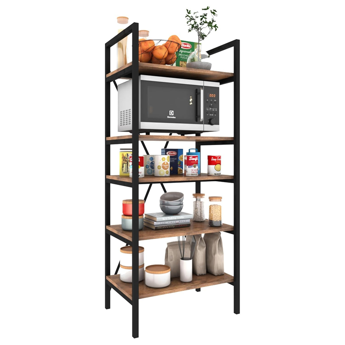 Klaxon 5-Tier Kitchen Microwave Oven Stand & Storage Rack (Forest Dark)