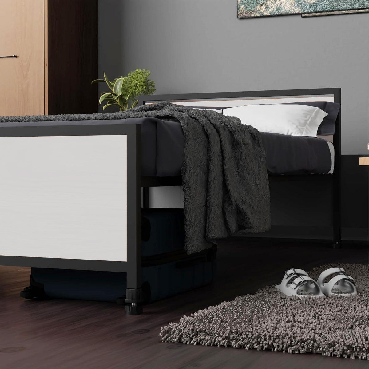KLAXON Single Metal Bed – 90 × 200 cm