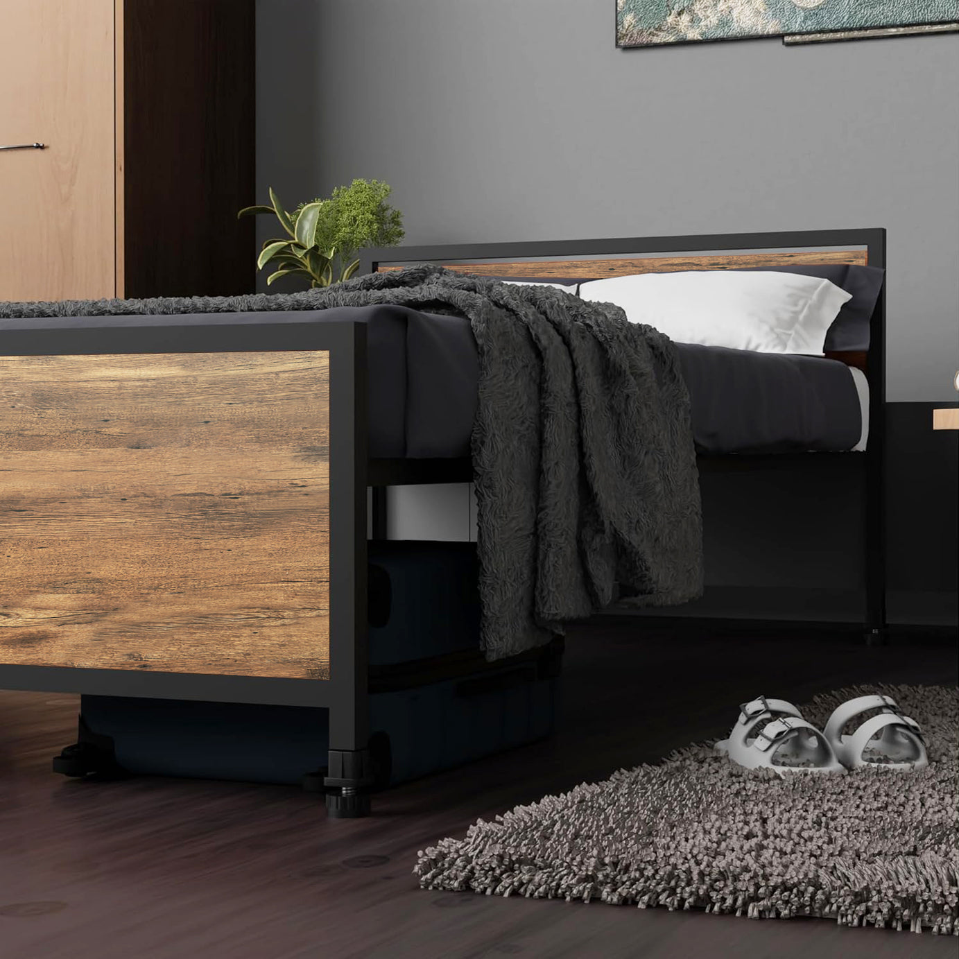 KLAXON Single Metal Bed – 90 × 200 cm