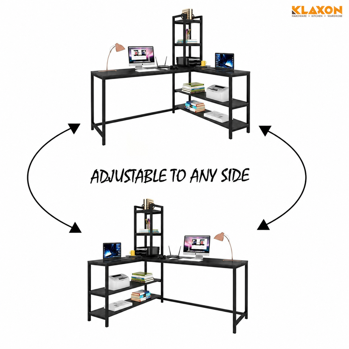 KLAXON 120 CM Workstation Table – Black & English
