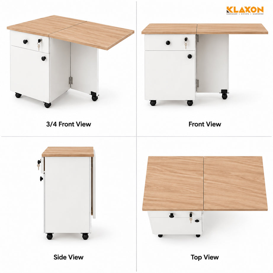 KLAXON Kora Foldable Study Table with Drawer & Storage