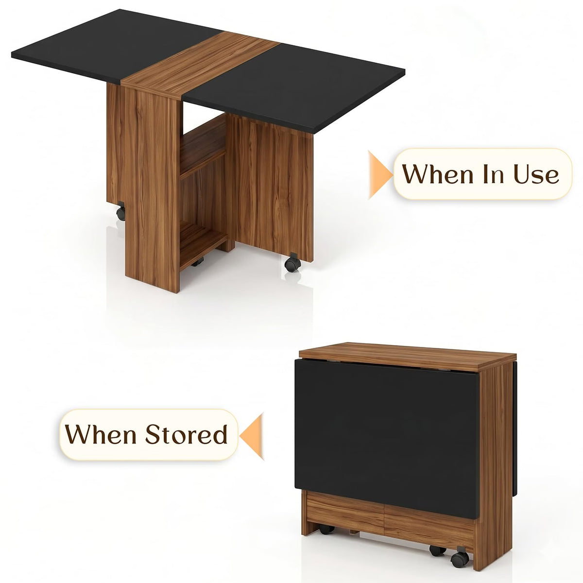 Klaxon Foldable Dining Table – AW & Black