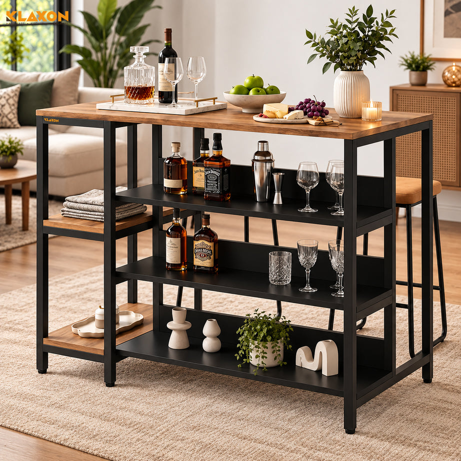 Klaxon Premium Under Cabinet Wine Glass Holder - Space-Saving, Upside-Down Storage for Home, Mini Bar & Pub, Stainless Steel Hanging Rack Organizer (FD & Black, Standard)