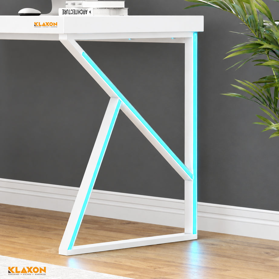Klaxon Modern Computer Table for Home PC – Multipurpose Office Desk for Home & Work | Gaming Table, Computer Table, Desktop Table for Home Office (White - DIY)