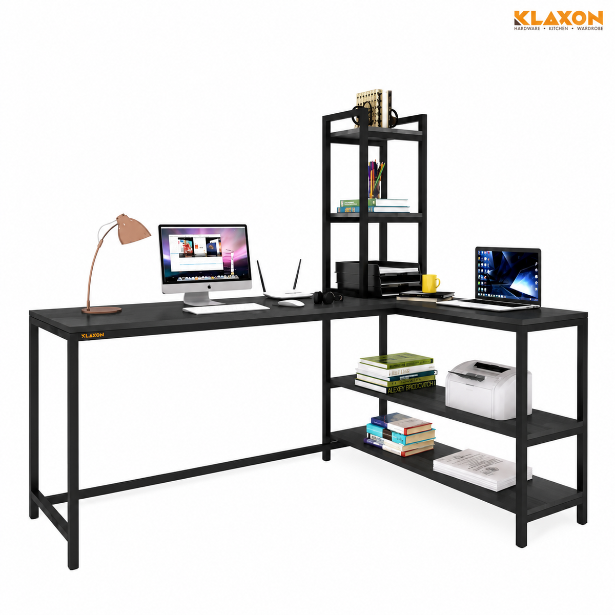 KLAXON 120 CM Workstation Table – Black & English
