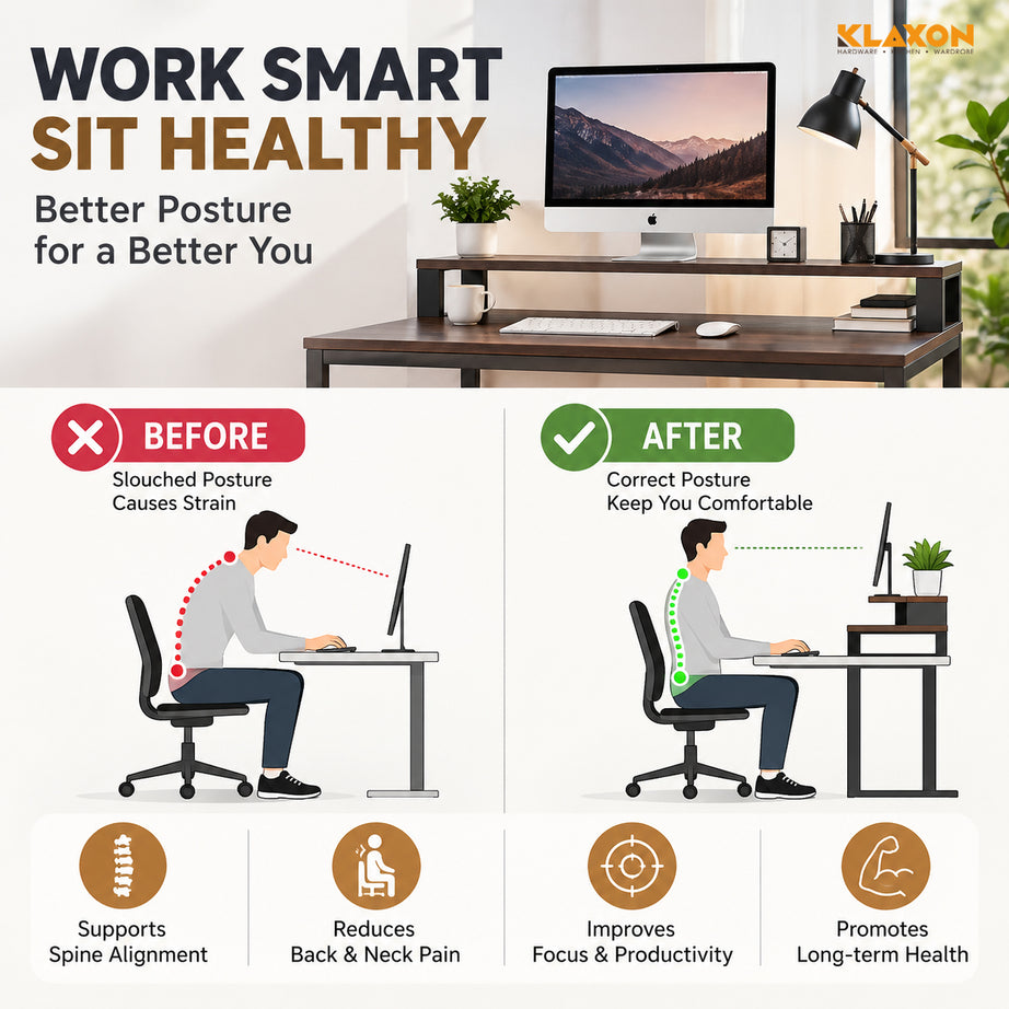 KLAXON Multi-Use Engineered Wood & Iron Study Table