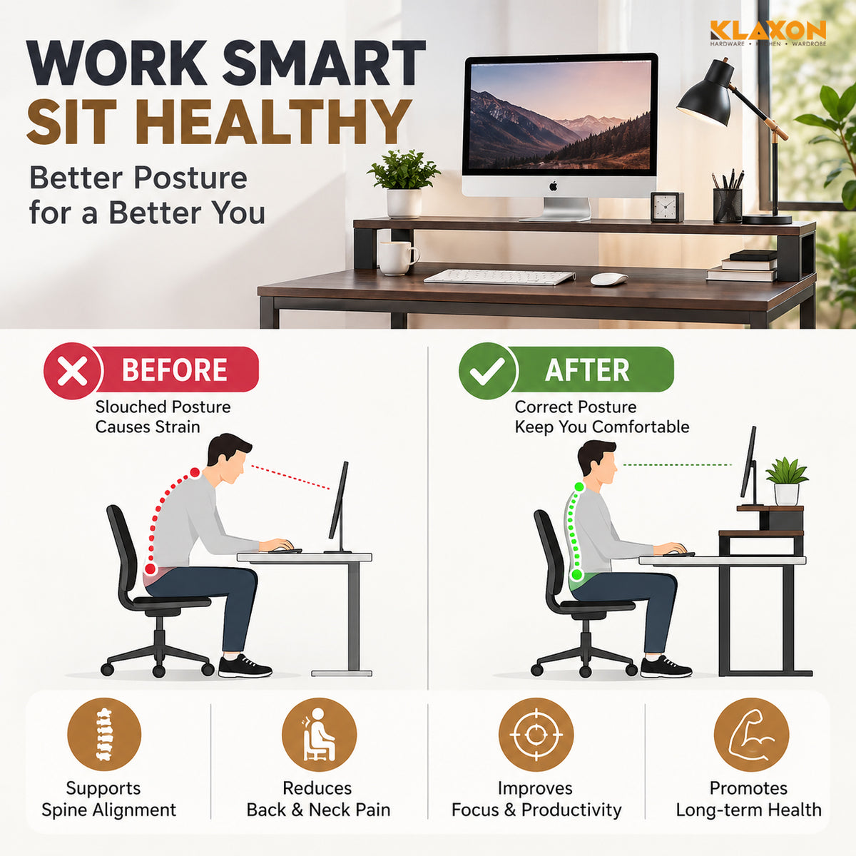 KLAXON Multi-Use Engineered Wood & Iron Study Table
