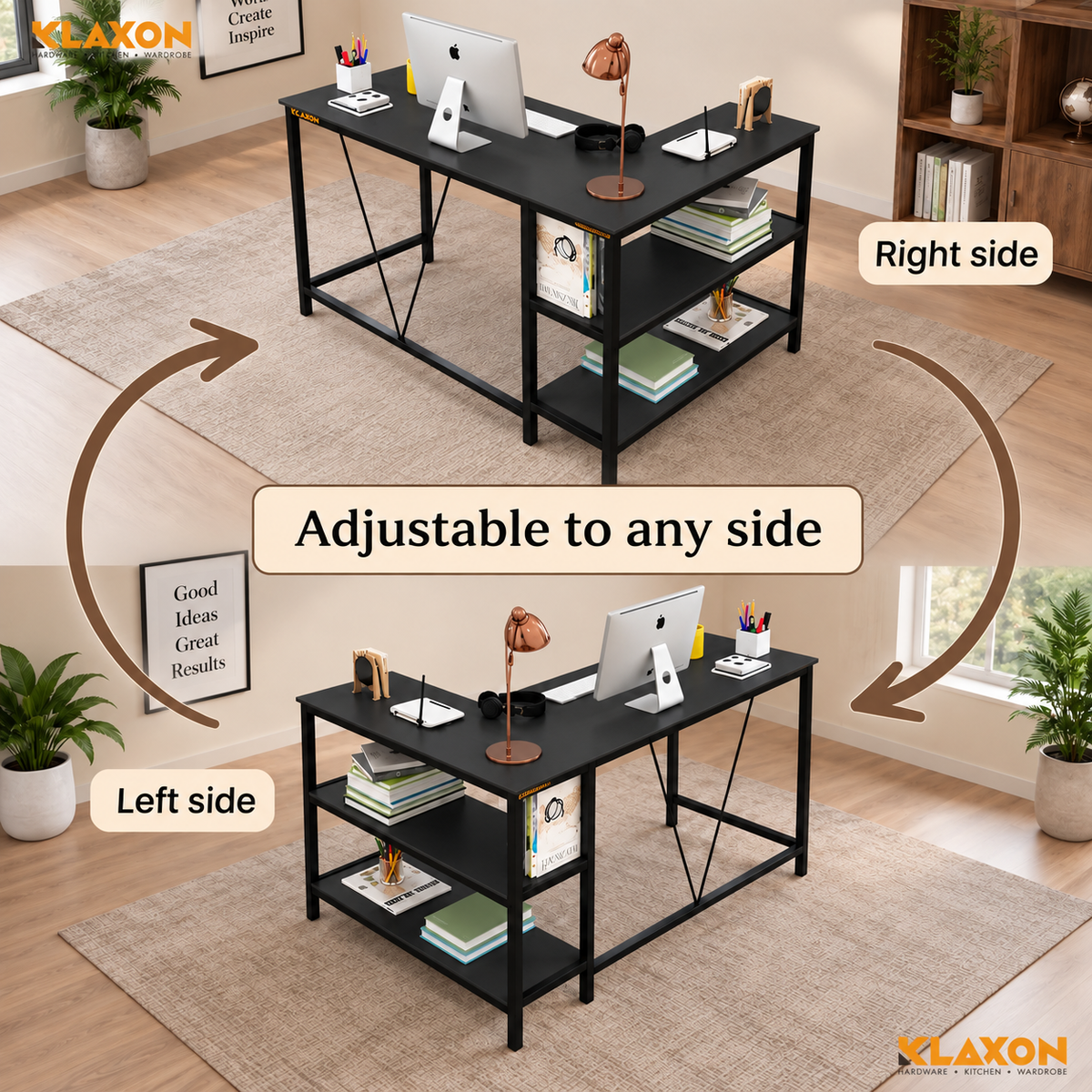 Klaxon Office Table for Home | Workstation Table Desk (FD - Christo) (Anders Black DIY)