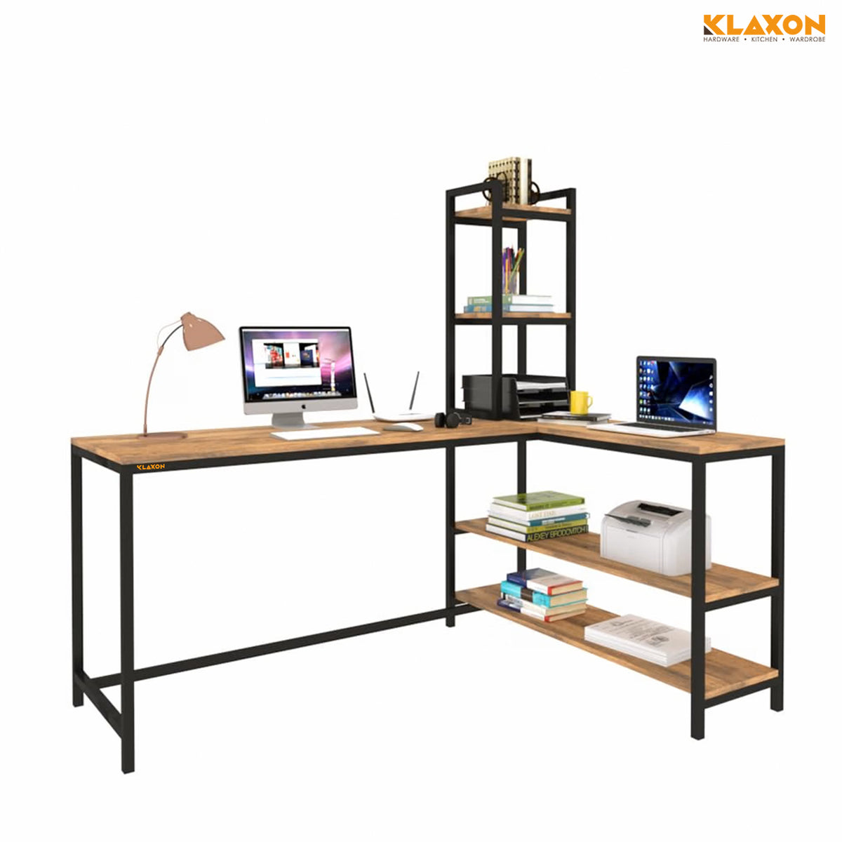 KLAXON L-Shaped Study & Computer Table – English FD