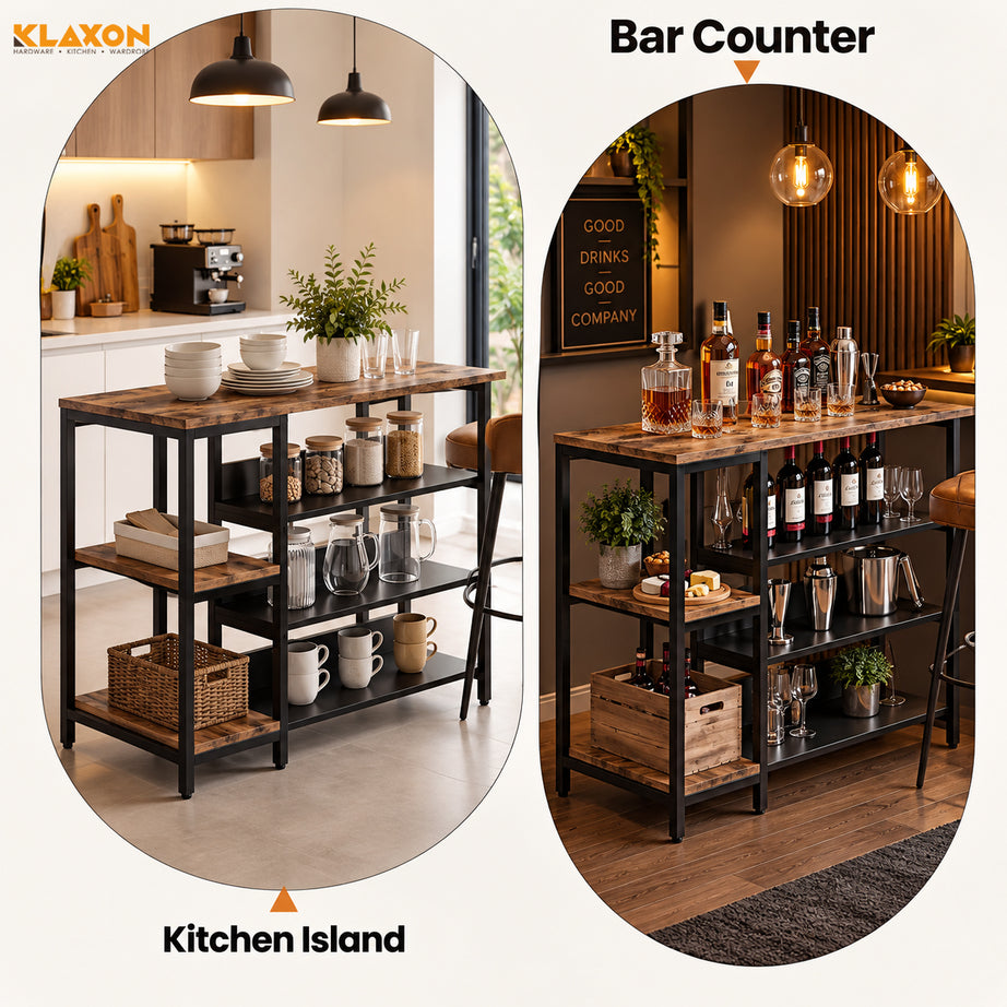 Klaxon Premium Under Cabinet Wine Glass Holder - Space-Saving, Upside-Down Storage for Home, Mini Bar & Pub, Stainless Steel Hanging Rack Organizer (FD & Black, Standard)