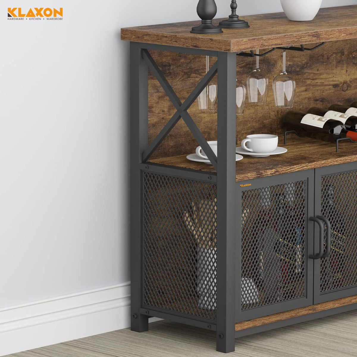 KLAXON Nysa Large Bar Cabinet with Wine Rack