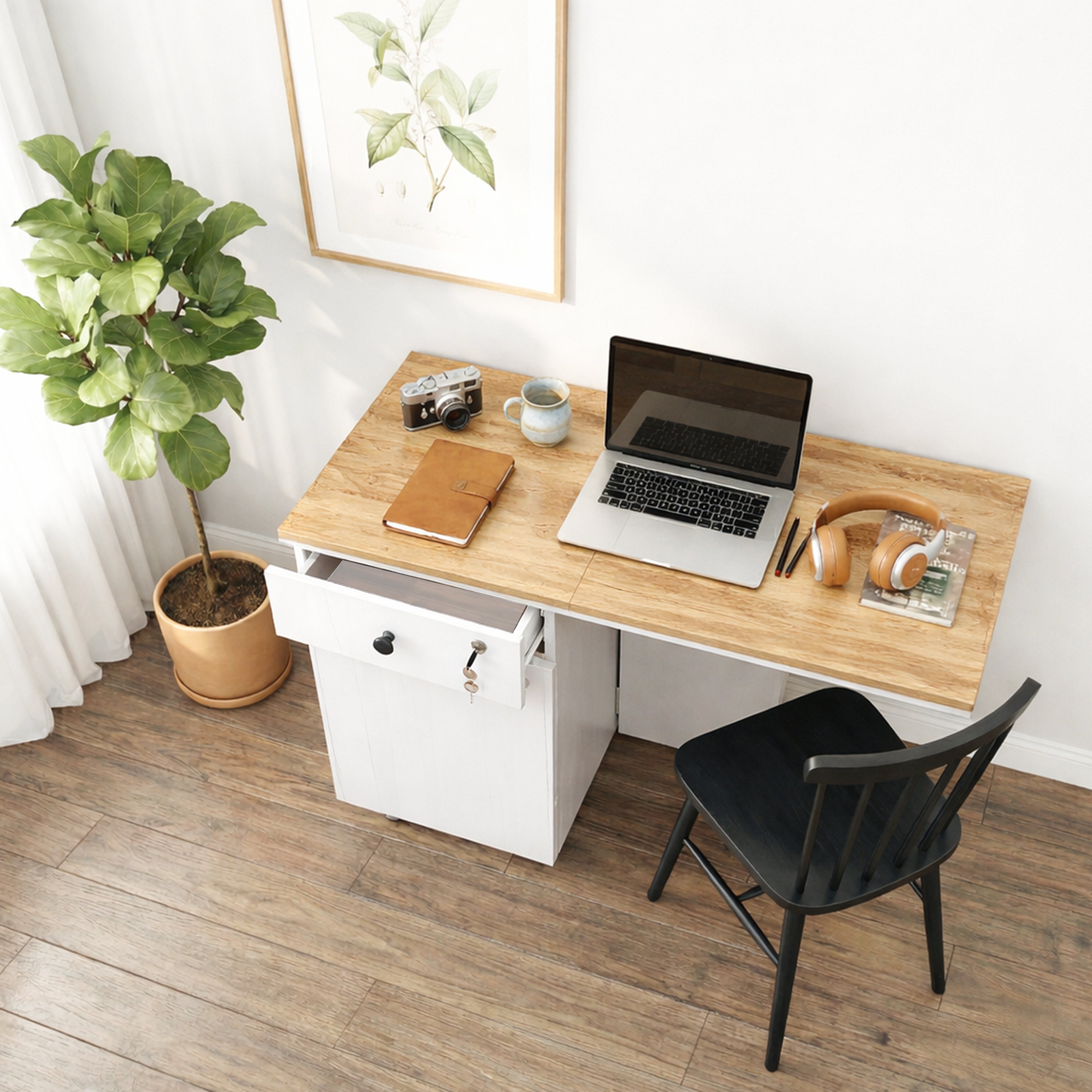 KLAXON Kora Foldable Study Table with Drawer & Storage