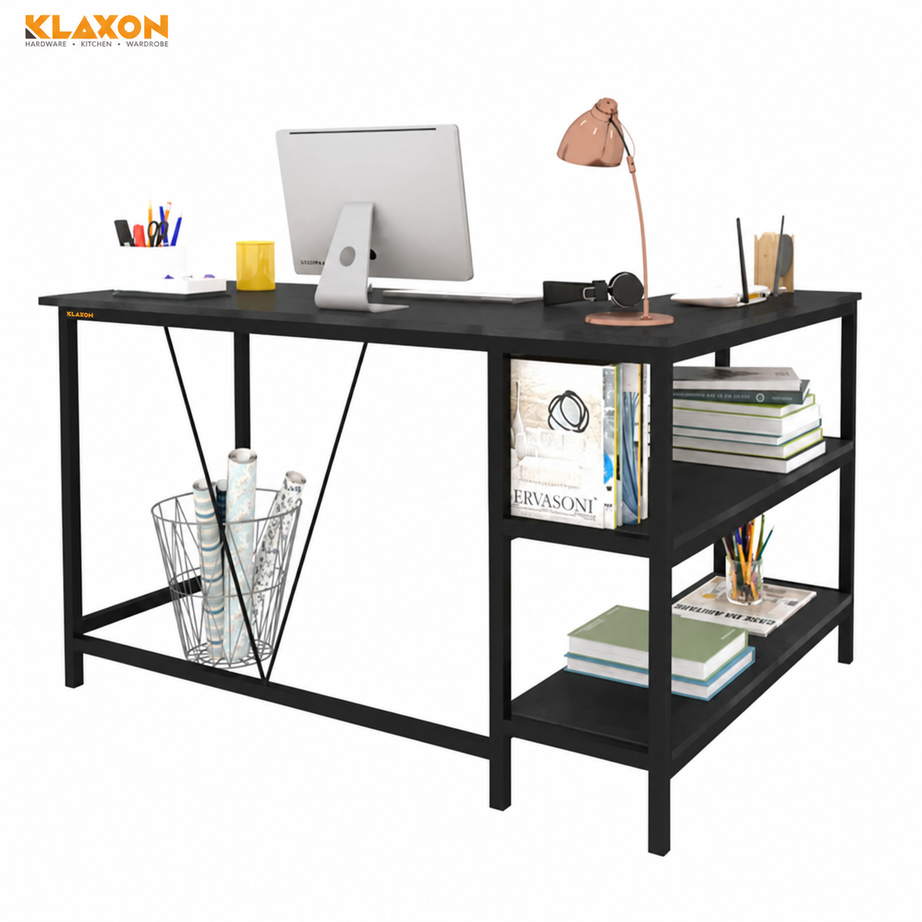 Klaxon Office Table for Home | Workstation Table Desk (FD - Christo) (Anders Black DIY)