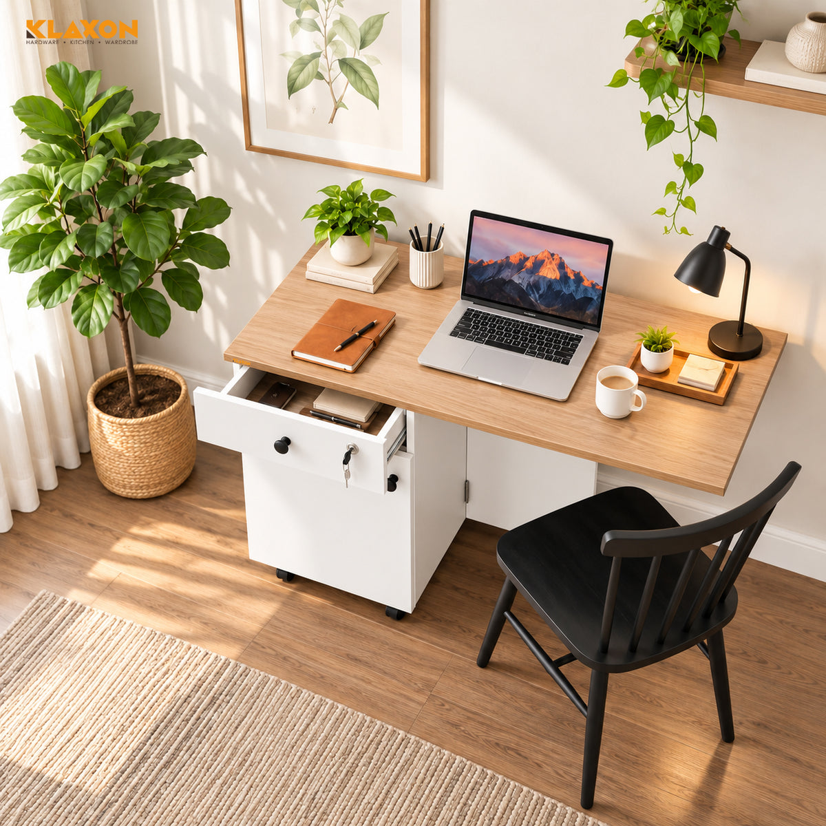 KLAXON Kora Foldable Study Table with Drawer & Storage