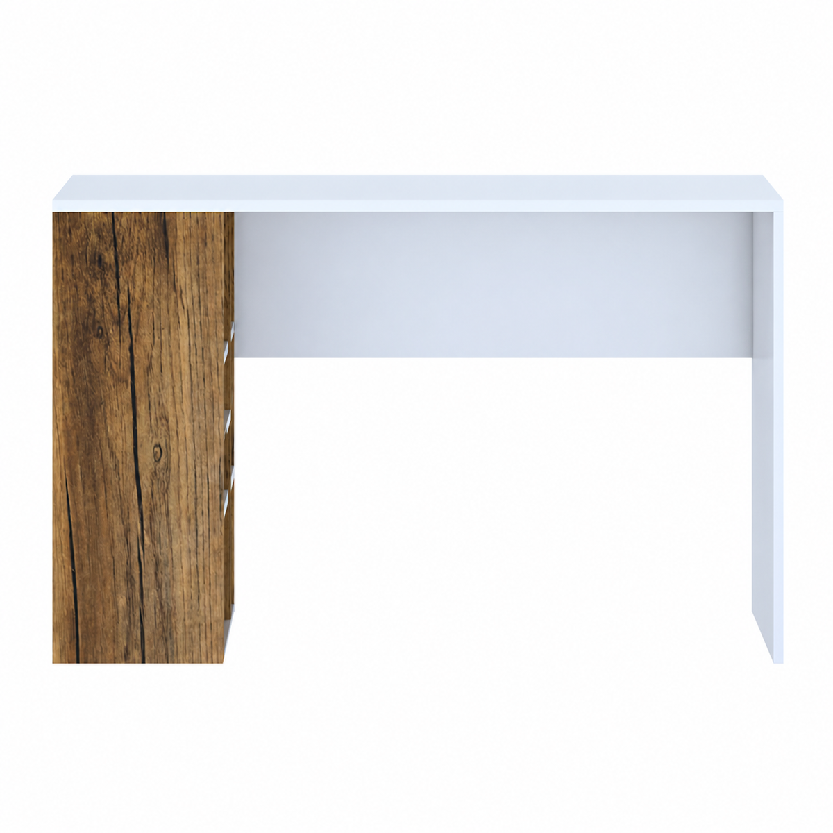 KLAXON Computer Table & Study Desk for Home & Office | Modern Forest Dark & White  Engineered Wood Desk with Side Storage Shelves | Multipurpose PC Table, Writing Desk & Workstation